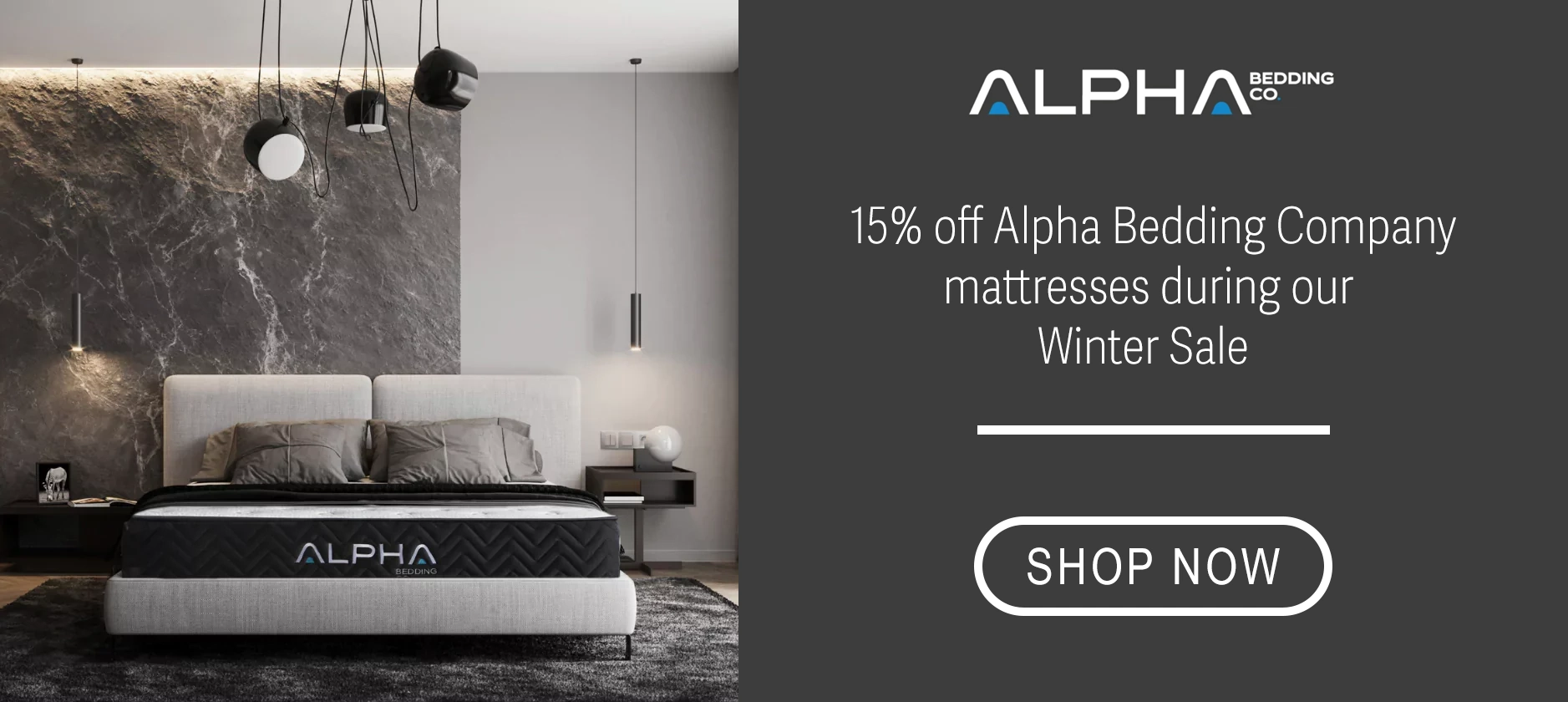 Extra 15% off at checkout during the Alpha Beddng Company Winter Sale