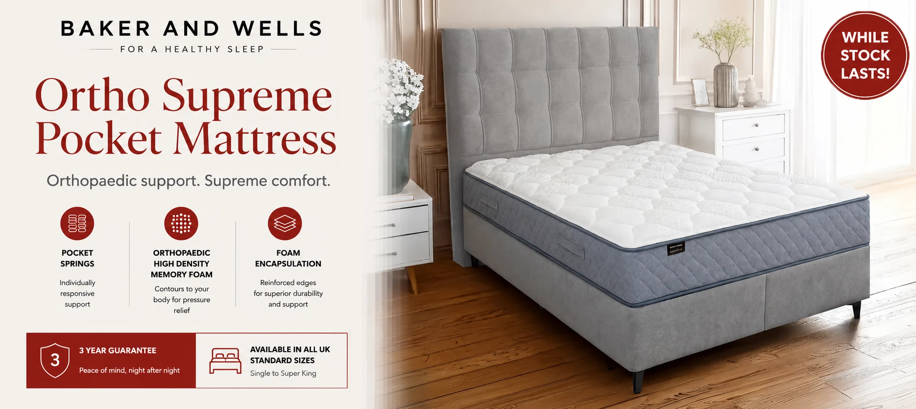 Shop the Baker and Wells Ortho Supreme Pocket Mattress