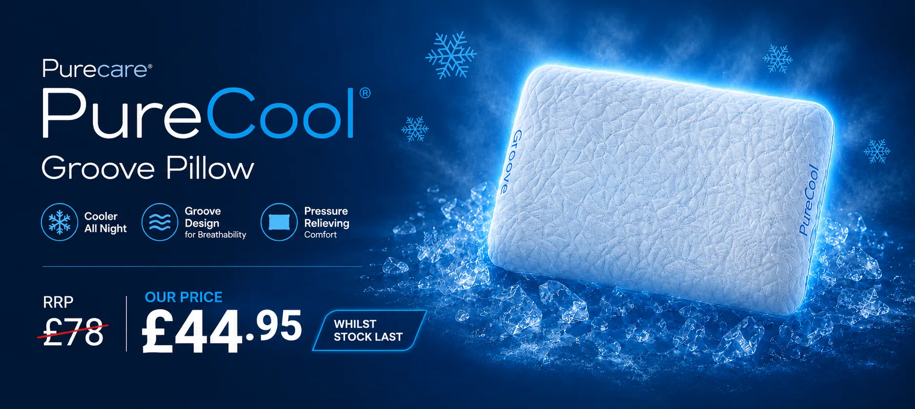 Beat the heat with the Purecare PureCool Groove Cooling pillow