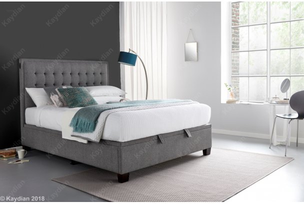 Kaydian Cheviot Auto Lift Ottoman Storage Fabric Bed Frame