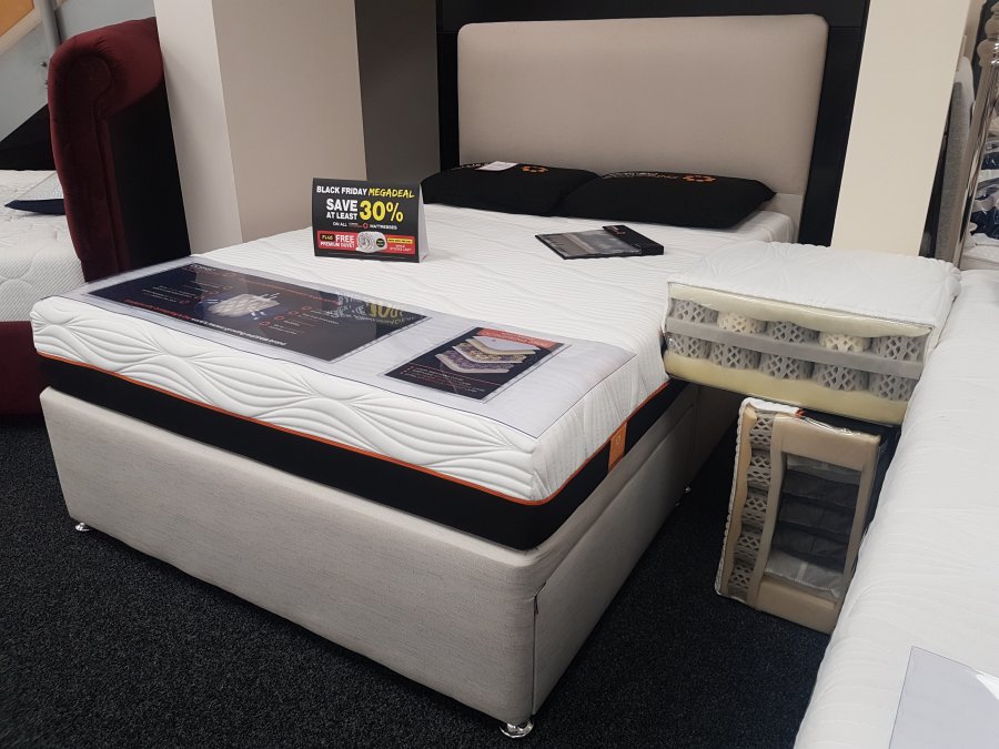 Double Dormeo 6500 Divan Set With Headboard *Display Model*