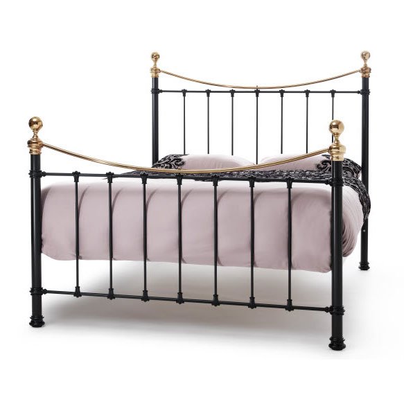 Serene Ethan Black with Brass Precious Metal Bed Frame