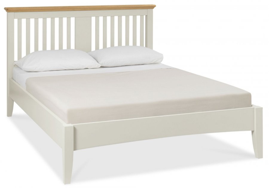 Bentley Designs Hampstead Soft Grey & Pale Oak Slatted Bed Frame