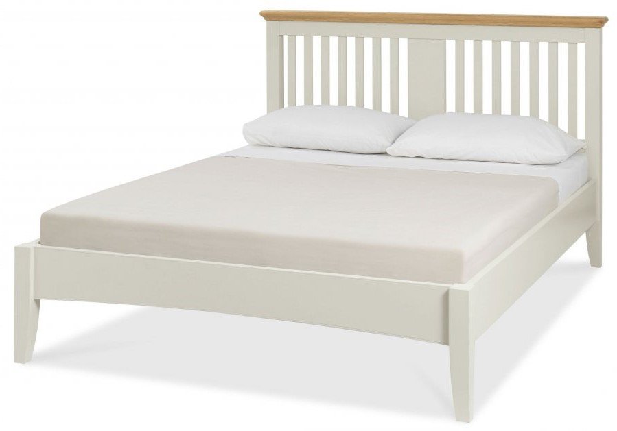 Bentley Designs Hampstead Soft Grey & Pale Oak Slatted Bed Frame