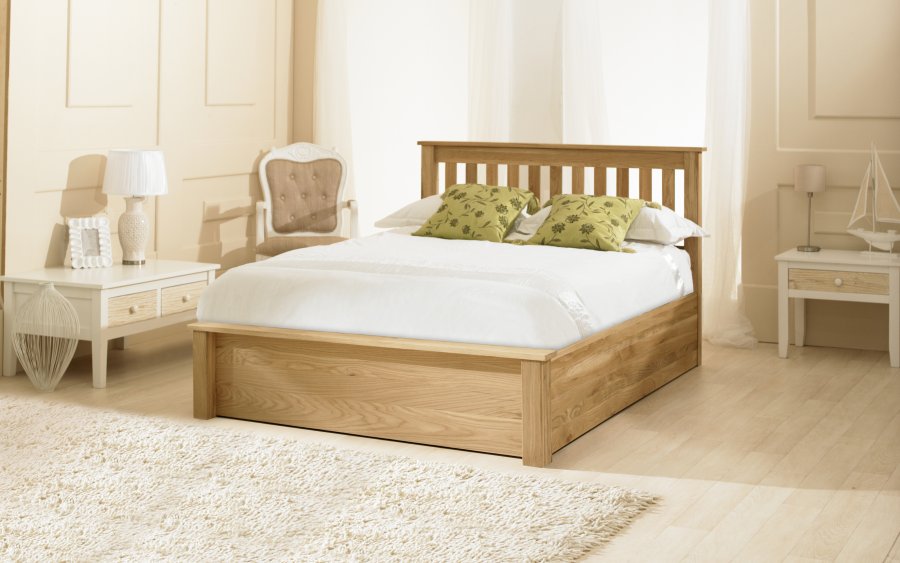 Emporia Beds Monaco Solid Oak Ottoman Bed