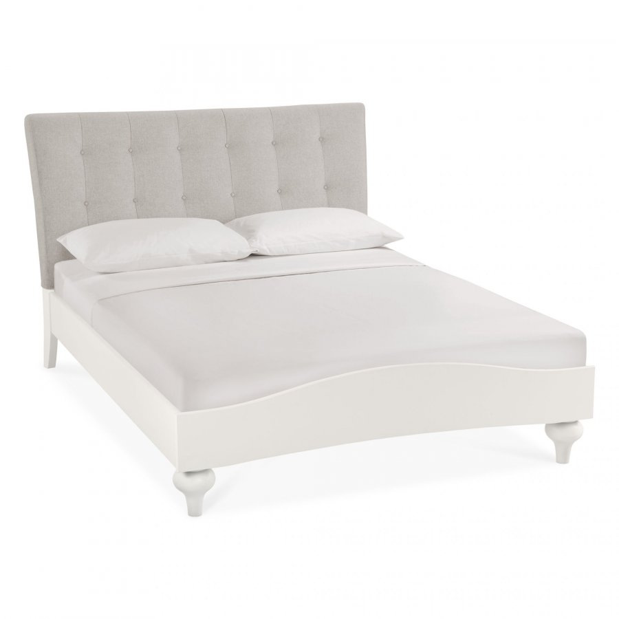 Bentley Designs Montreux Soft Grey Wooden Upholstered Bed Frame - Vertical Stitch