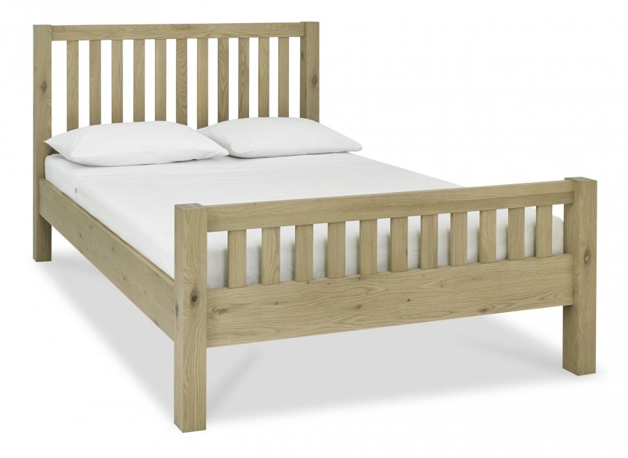 Bentley Designs Turin Aged Oak Slatted High Footend Bed Frame