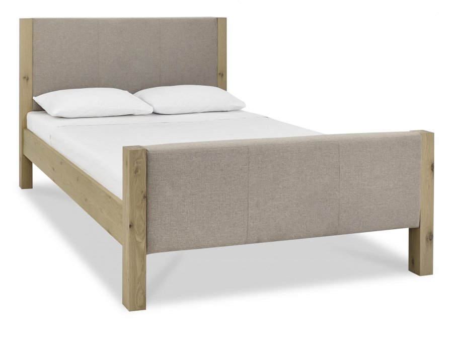 Bentley Designs Turin Aged Oak Upholstered High Footend Frame