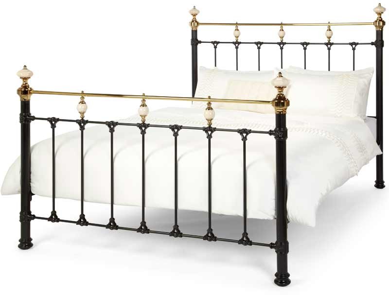 Serene Abigail Black with Dark Brass Precious Metal Bed Frame