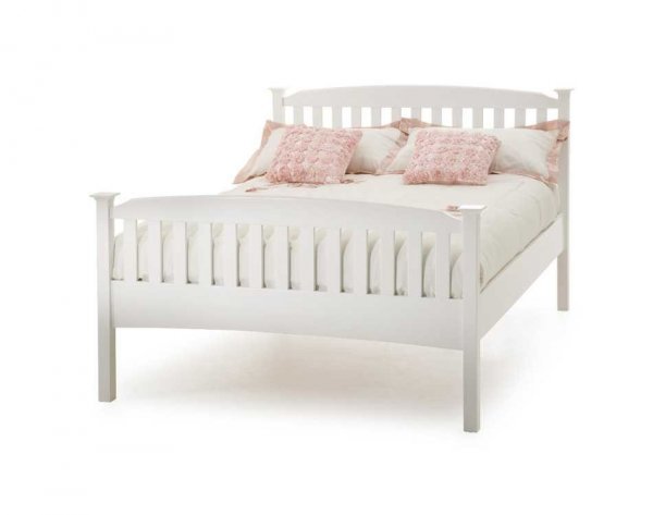 Serene Eleanor Opal White High Footend Bed