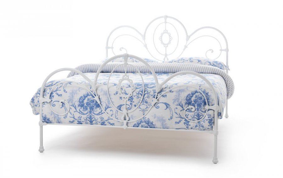 Serene Harriet White Gloss Precious Metal Bed Frame