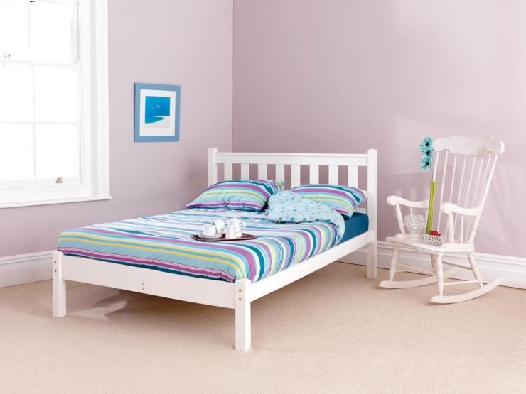 Shaker Low Foot White Custom Single Size Bed Frame