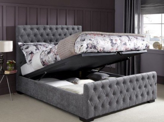 Serene Lillian Ottoman Fabric Bed Frame