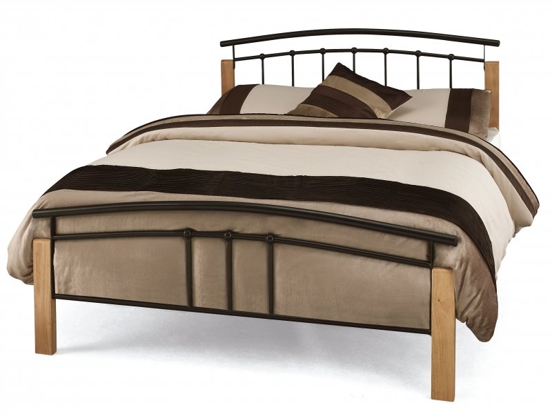 Serene Tetras Beech Metal Bed Frame