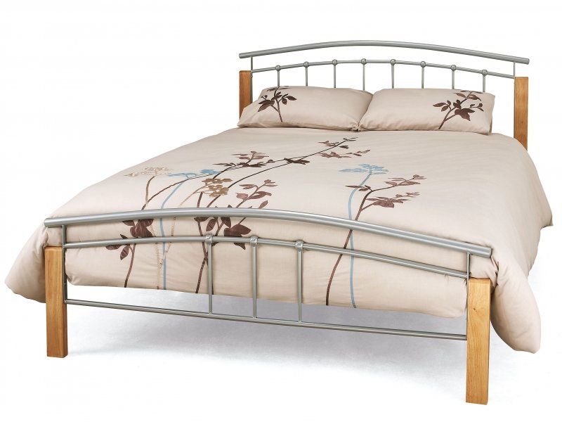 Serene Tetras Beech Metal Bed Frame