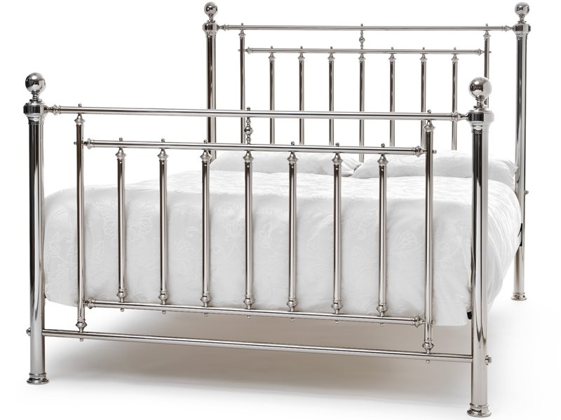 Serene Solomon Nickel Precious Metal Bed Frame