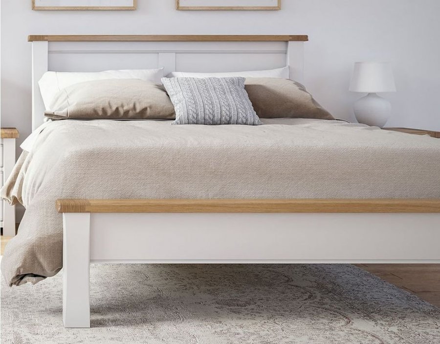 Vida Living Amberley Bed Frame (Grey Acacia with Oak Tops)